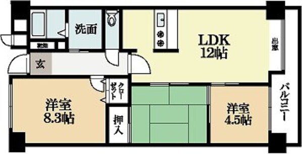 伊勢田駅 徒歩4分 5階の物件間取画像